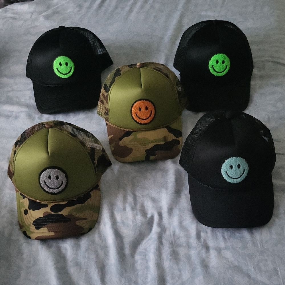Smiley Face Trucker Hats - Set of 5